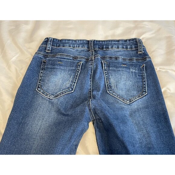 Juniors Size 5 Encore Jeans, Stretch Distressed, Women’s Pants, Skinny Leg - Picture 2 of 2